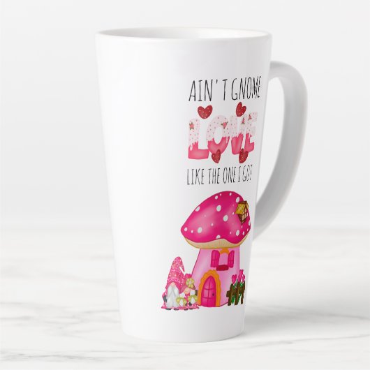 Schattigee Valentijn Gnome Love Roze Waterverf Latte Mok (Rechterhoek)