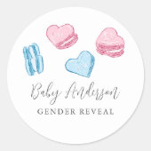 Schattigee Valentijn harten gender onthullen parti Ronde Sticker (Voorkant)