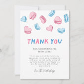 Schattigee Valentijn harten Geslacht onthullen Bedankkaart (Voorkant)