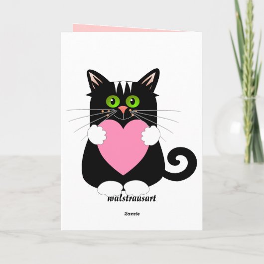 Schattigee valentijn kaart met kat (Achterkant)