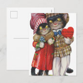 Schattigee  Valentijn katten Feestdagenkaart (Voorkant / Achterkant)