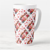 Schattigee Valentijn Katten in Hart Zonnebril Latte Mok (Rechterhoek)