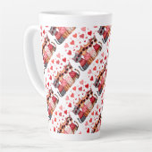 Schattigee Valentijn Katten in Hart Zonnebril Latte Mok (Linkerhoek)