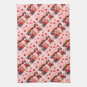 Schattigee Valentijn Katten in Hart Zonnebril Theedoek (Verticaal)