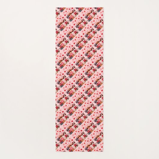 Schattigee Valentijn Katten in Hart Zonnebril Yogamat (Achterkant)