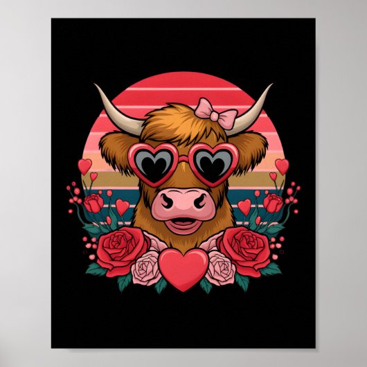 Schattigee Valentijn Koe minnaar Grappige Valentij Poster (Voorkant)