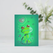 Schattigee Valentijn Love Frog Feestdagenkaart (Staand voorkant)
