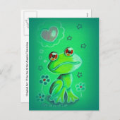 Schattigee Valentijn Love Frog Feestdagenkaart (Voorkant / Achterkant)