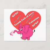 Schattigee valentijn met roze olifant briefkaart (Voorkant)