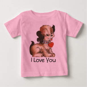 Schattigee Valentijn Puppy T-shirt voor Baby
