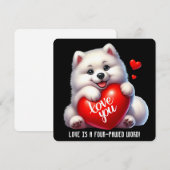 Schattigee Valentijn Puppy - Valentijnsdag Kaart (Voorkant / Achterkant)