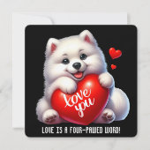 Schattigee Valentijn Puppy - Valentijnsdag Kaart (Voorkant)