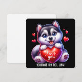 Schattigee Valentijn Puppy - Valentijnsdag Kaart (Voorkant / Achterkant)