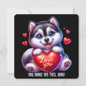 Schattigee Valentijn Puppy - Valentijnsdag Kaart (Voorkant)