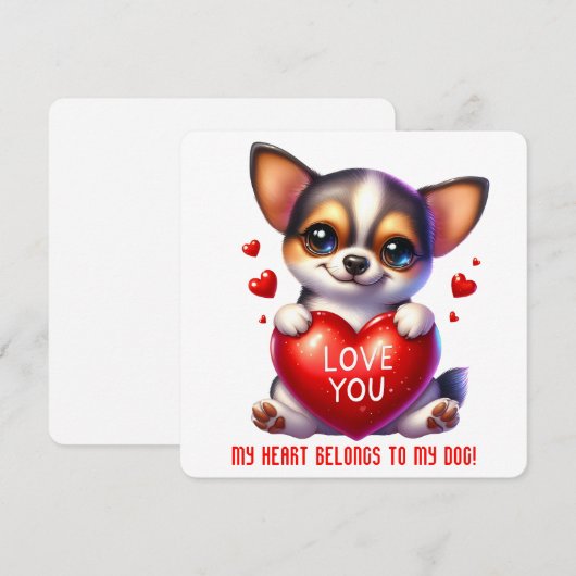 Schattigee Valentijn Puppy - Valentijnsdag Kaart (Voorkant / Achterkant)