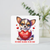 Schattigee Valentijn Puppy - Valentijnsdag Kaart (Staand voorkant)