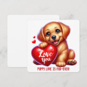 Schattigee Valentijn Puppy - Valentijnsdag Kaart (Voorkant / Achterkant)