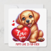 Schattigee Valentijn Puppy - Valentijnsdag Kaart (Voorkant)