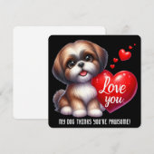 Schattigee Valentijn Puppy - Valentijnsdag Kaart (Voorkant / Achterkant)