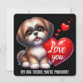 Schattigee Valentijn Puppy - Valentijnsdag Kaart (Voorkant)