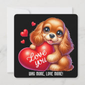 Schattigee Valentijn Puppy - Valentijnsdag Kaart (Voorkant)