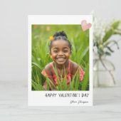 Schattigee Valentijn Roze Hart Handgeschilderd Feestdagenkaart (Staand voorkant)