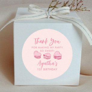 Schattigee Valentijn Roze Hart Verjaardagsfeestje  Ronde Sticker