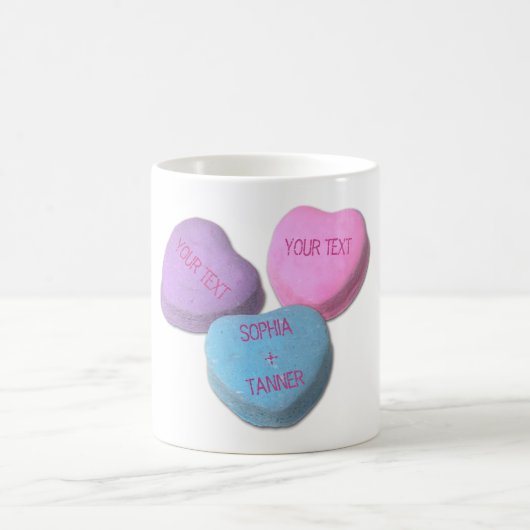 Schattigee Valentijn Snoep Hart Aangepaste Tekst & Koffiemok (Center)
