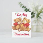 Schattigee Valentijn Teddy Bear Paar 2 Feestdagenkaart (Staand voorkant)