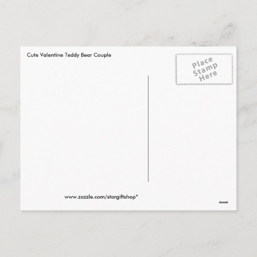 Schattigee Valentijn Teddy Bear Paar 2 Feestdagenkaart (Achterkant)