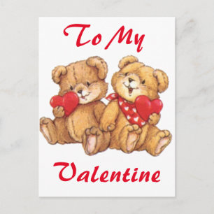 Schattigee Valentijn Teddy Bear Paar 2 Feestdagenkaart