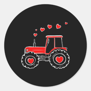 Schattigee Valentijn Tractor Truck Baby Peuter Boe Ronde Sticker