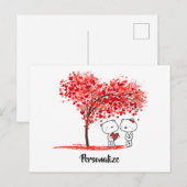 Schattigee Valentijn Waterverf Artsy Personalisere Feestdagenkaart (Voorkant / Achterkant)