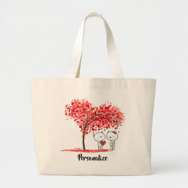 Schattigee Valentijn Waterverf Artsy Personalisere Grote Tote Bag