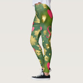 Schattigee Valentijn's Day mos groen roze bloemenh Leggings