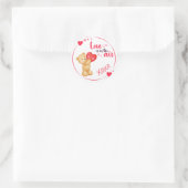 Schattigee Valentijnsdag Beer met een Heart Love S Ronde Sticker (Tas)