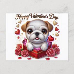 Schattigee Valentijnsdag Bulldog Holiday Briefkaar Feestdagenkaart