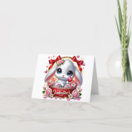 Schattigee Valentijnsdag Bunny Gevouwen Vakantie K Feestdagen Kaart