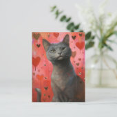 Schattigee Valentijnsdag Cat Briefkaart (Staand voorkant)