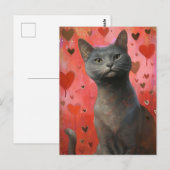Schattigee Valentijnsdag Cat Briefkaart (Voorkant / Achterkant)