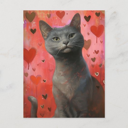 Schattigee Valentijnsdag Cat Briefkaart (Voorkant)