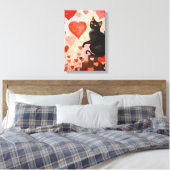 Schattigee Valentijnsdag Cat Canvas Afdruk (Insitu (Slaapkamer))