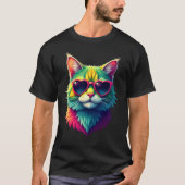 Schattigee Valentijnsdag Cat Heart Zonnebril Cat L T-shirt (Voorkant)