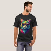 Schattigee Valentijnsdag Cat Heart Zonnebril Cat L T-shirt (Voorkant volledig)