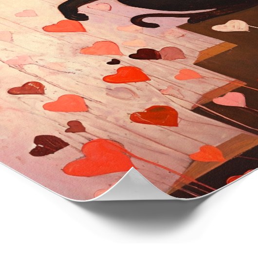 Schattigee Valentijnsdag Cat Poster (Hoek)