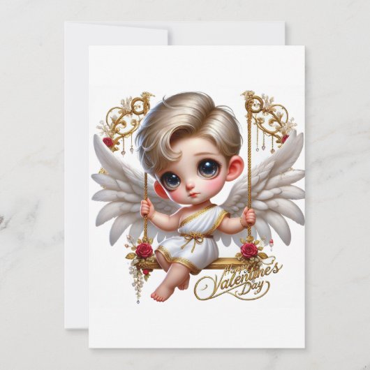 Schattigee Valentijnsdag Cupid Flat Holiday Kaart (Voorkant)