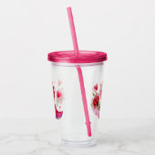 Schattigee Valentijnsdag dinosaurus Acryl Drinkbeker (Links)