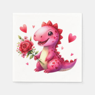 Schattigee Valentijnsdag dinosaurus Servet