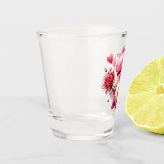 Schattigee Valentijnsdag dinosaurus Shot Glas (Links)