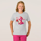 Schattigee Valentijnsdag dinosaurus T-shirt (Voorkant volledig)